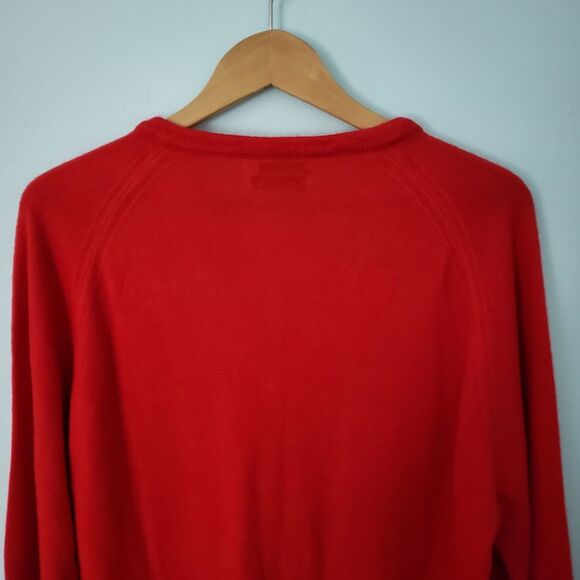 Vintage CHRISTIAN DIOR Sweater Mens XL Red V-Neck Long Sleeve Pullover Acrylic - Picture 5 of 6